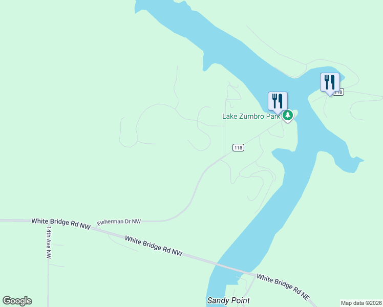 map of restaurants, bars, coffee shops, grocery stores, and more near 12320 Zumbro Pines Lane Northwest in Oronoco