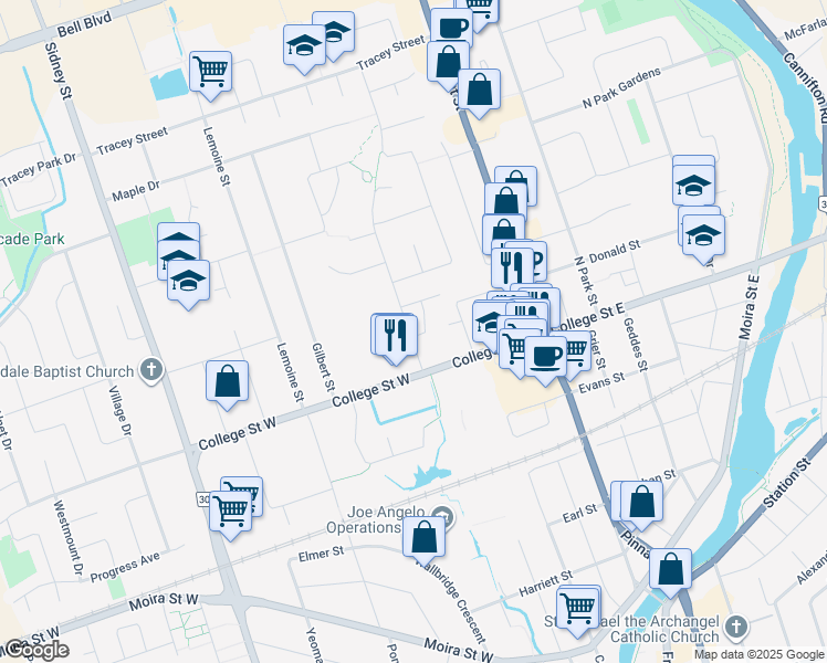 map of restaurants, bars, coffee shops, grocery stores, and more near 25 Heartwood Drive in Belleville
