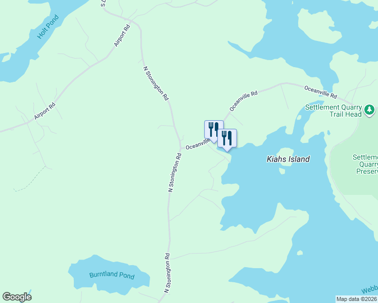 map of restaurants, bars, coffee shops, grocery stores, and more near 5 Oceanville Road in Stonington
