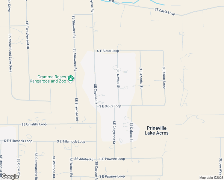 map of restaurants, bars, coffee shops, grocery stores, and more near 13795 South East Navajo Street in Prineville