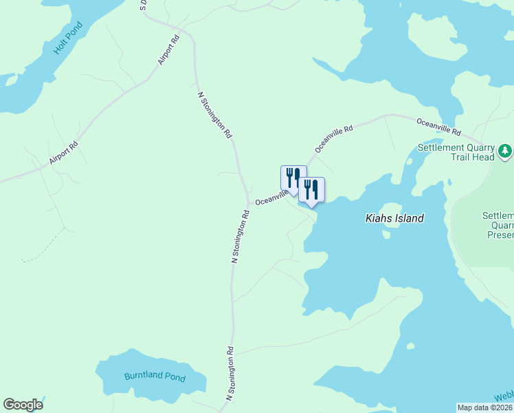 map of restaurants, bars, coffee shops, grocery stores, and more near 5 Oceanville Road in Stonington