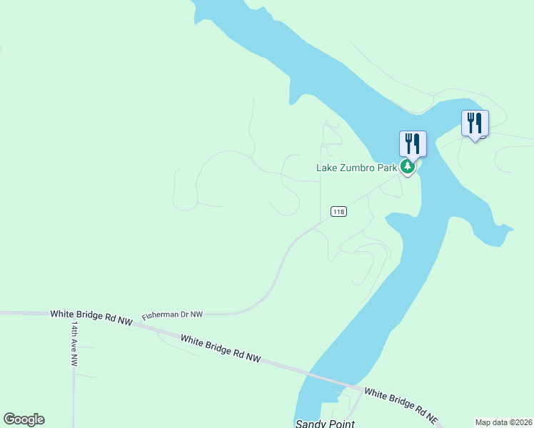 map of restaurants, bars, coffee shops, grocery stores, and more near 12320 Zumbro Pines Lane Northwest in Oronoco