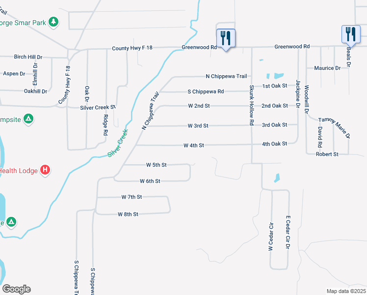 map of restaurants, bars, coffee shops, grocery stores, and more near 1600-1866 W 5th St in Prescott