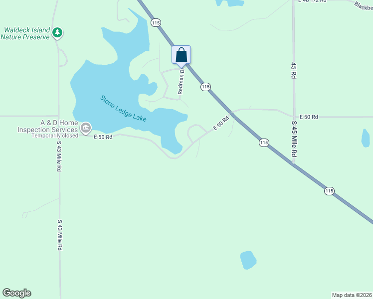 map of restaurants, bars, coffee shops, grocery stores, and more near 9285 East 50 Road in Cadillac