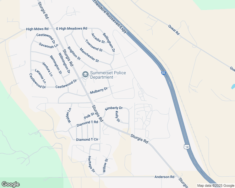 map of restaurants, bars, coffee shops, grocery stores, and more near 6614 Cambridge Place in Summerset