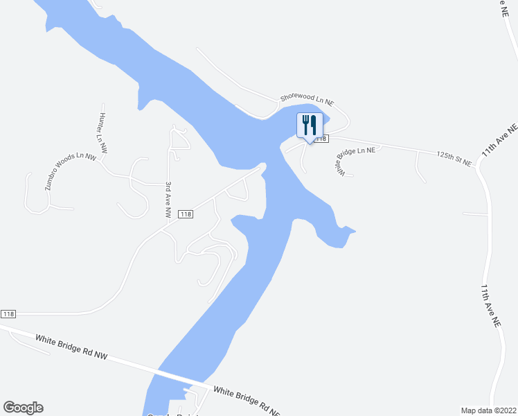 map of restaurants, bars, coffee shops, grocery stores, and more near 36 Blakely Court Northwest in Oronoco