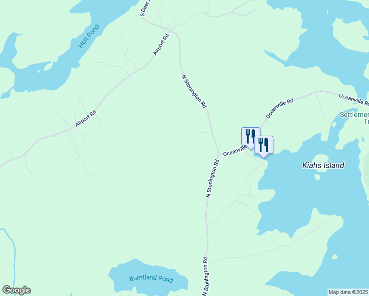 map of restaurants, bars, coffee shops, grocery stores, and more near 21 North Stonington Road in Stonington