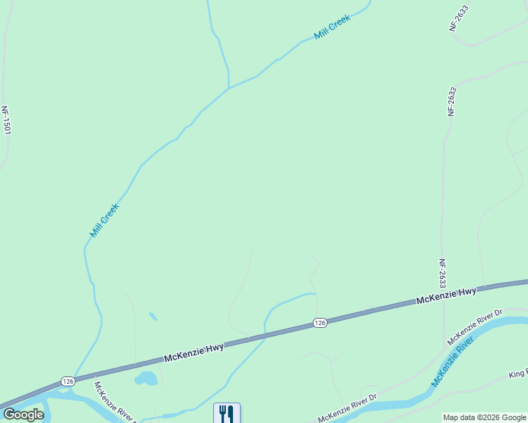 map of restaurants, bars, coffee shops, grocery stores, and more near 54547 McKenzie Highway in Lane County