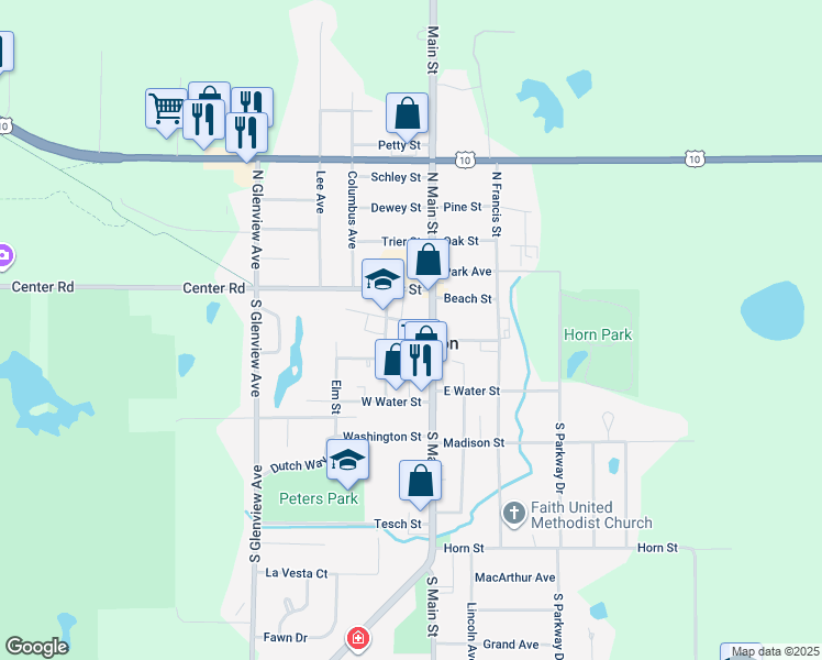 map of restaurants, bars, coffee shops, grocery stores, and more near 115 Jackson St in Brillion