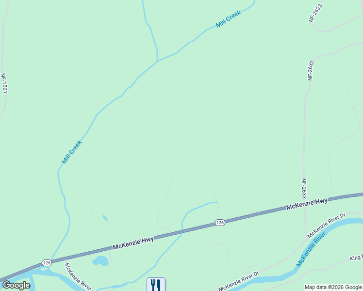 map of restaurants, bars, coffee shops, grocery stores, and more near 54547 McKenzie Highway in Lane County