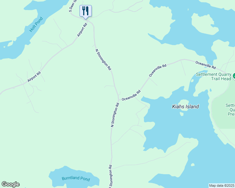 map of restaurants, bars, coffee shops, grocery stores, and more near 21 North Stonington Road in Stonington