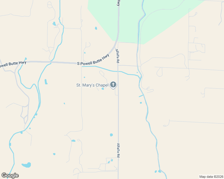 map of restaurants, bars, coffee shops, grocery stores, and more near 14427 Alfalfa Road in Powell Butte