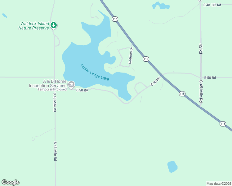 map of restaurants, bars, coffee shops, grocery stores, and more near 9285 East 50 Road in Cadillac