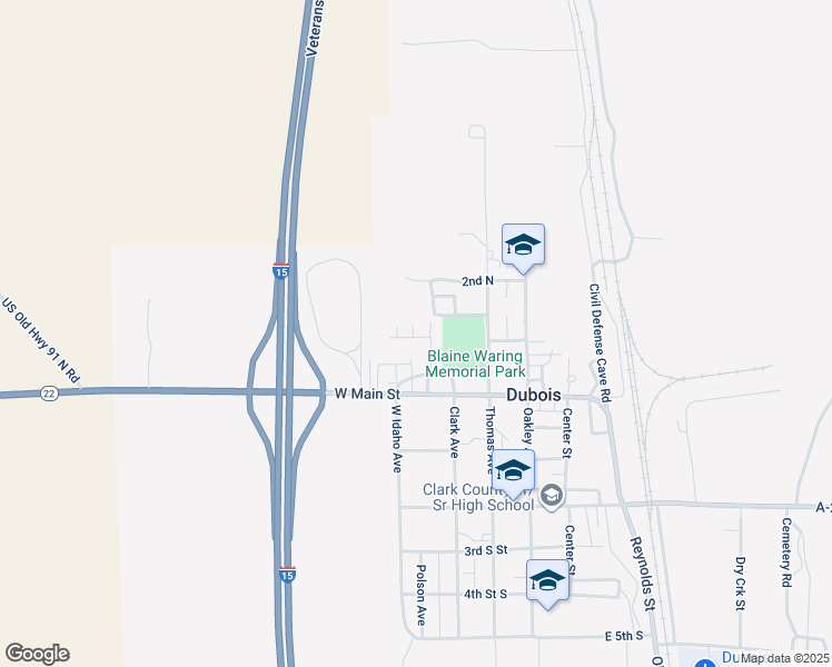 map of restaurants, bars, coffee shops, grocery stores, and more near 84 Thomas Avenue in Dubois