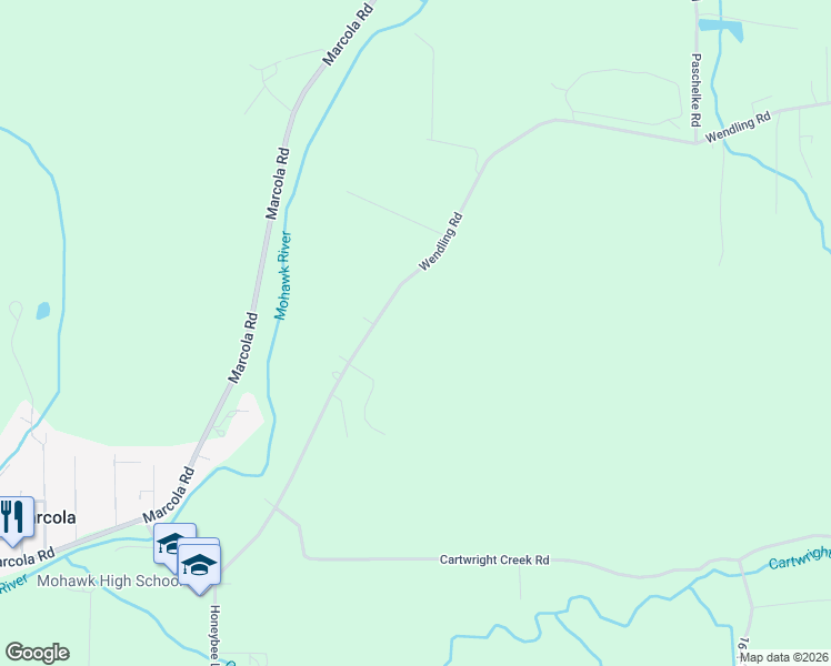 map of restaurants, bars, coffee shops, grocery stores, and more near 38478 Wendling Road in Marcola