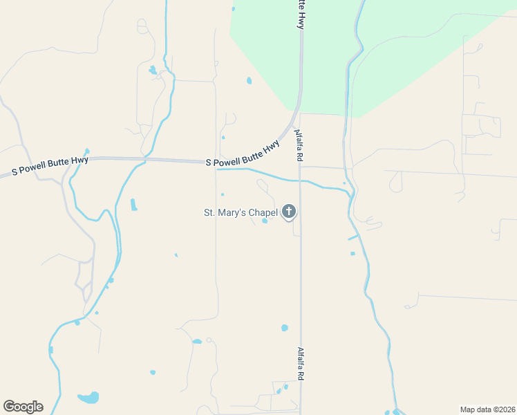 map of restaurants, bars, coffee shops, grocery stores, and more near 14427 Alfalfa Road in Powell Butte