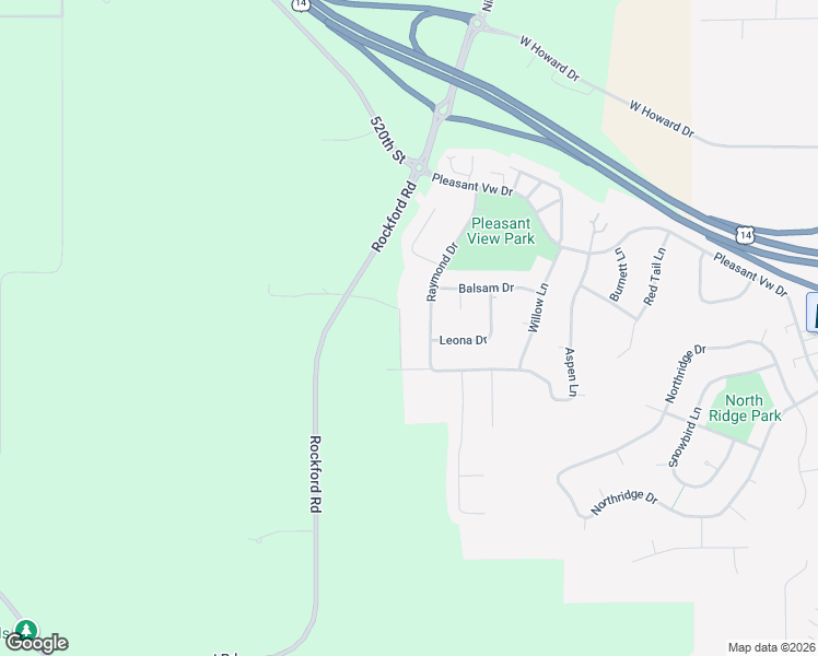 map of restaurants, bars, coffee shops, grocery stores, and more near Raymond Drive in North Mankato