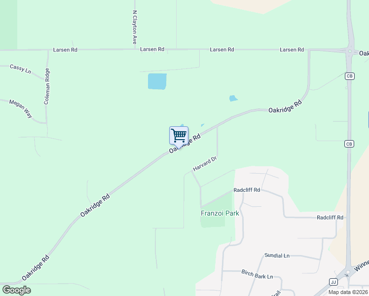 map of restaurants, bars, coffee shops, grocery stores, and more near 1976 Oakridge Road in Neenah