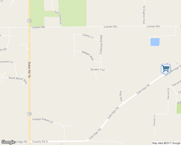 map of restaurants, bars, coffee shops, grocery stores, and more near 2655 Breaker Trail in Neenah