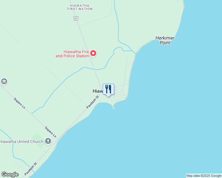 map of restaurants, bars, coffee shops, grocery stores, and more near Paudash Street East in Keene