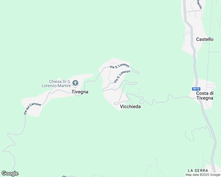 map of restaurants, bars, coffee shops, grocery stores, and more near 23 Via San Lorenzo in Tivegna