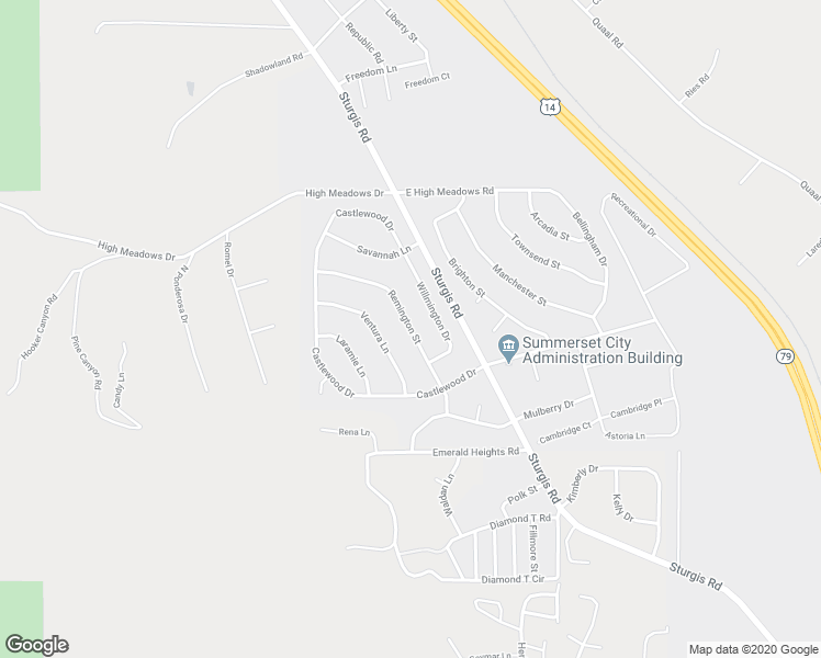 map of restaurants, bars, coffee shops, grocery stores, and more near Remington Street in Summerset