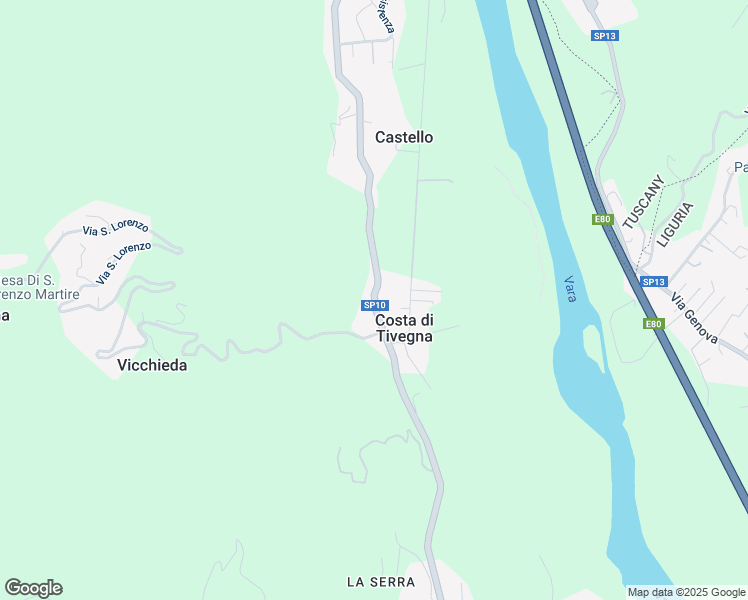 map of restaurants, bars, coffee shops, grocery stores, and more near 1 Via Gerolamo Spezia in Costa di Tivegna