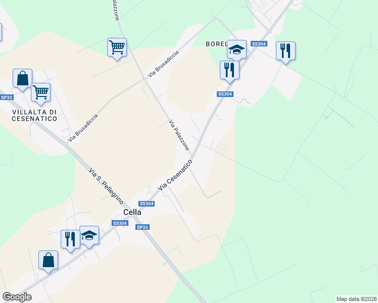 map of restaurants, bars, coffee shops, grocery stores, and more near in Cesenatico