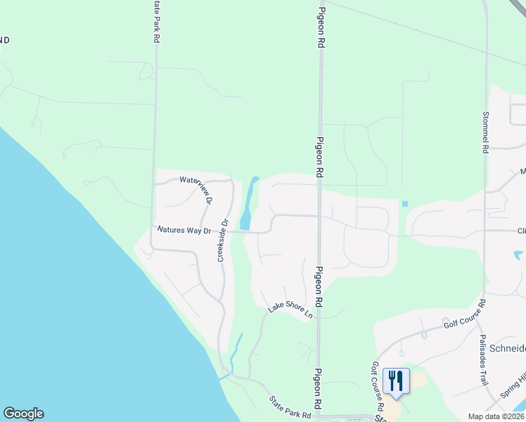 map of restaurants, bars, coffee shops, grocery stores, and more near N7989 Horizon Court in Sherwood