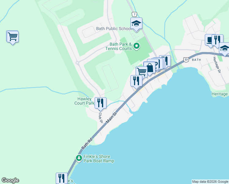 map of restaurants, bars, coffee shops, grocery stores, and more near 182 Raglan Street in Bath