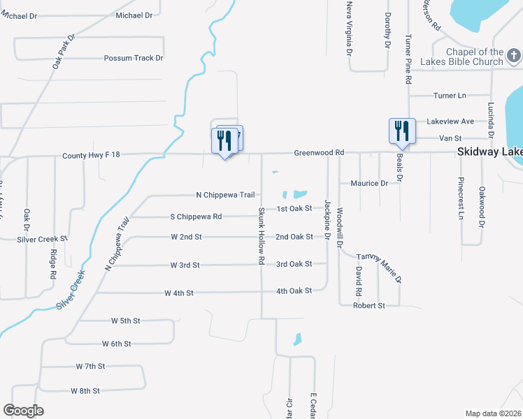 map of restaurants, bars, coffee shops, grocery stores, and more near 1790 1st Oak Street in Prescott