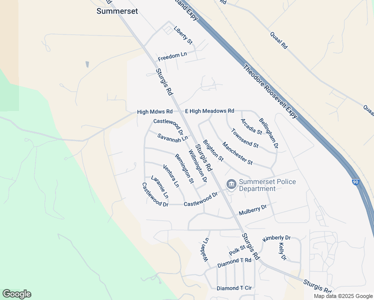 map of restaurants, bars, coffee shops, grocery stores, and more near Remington Street in Summerset