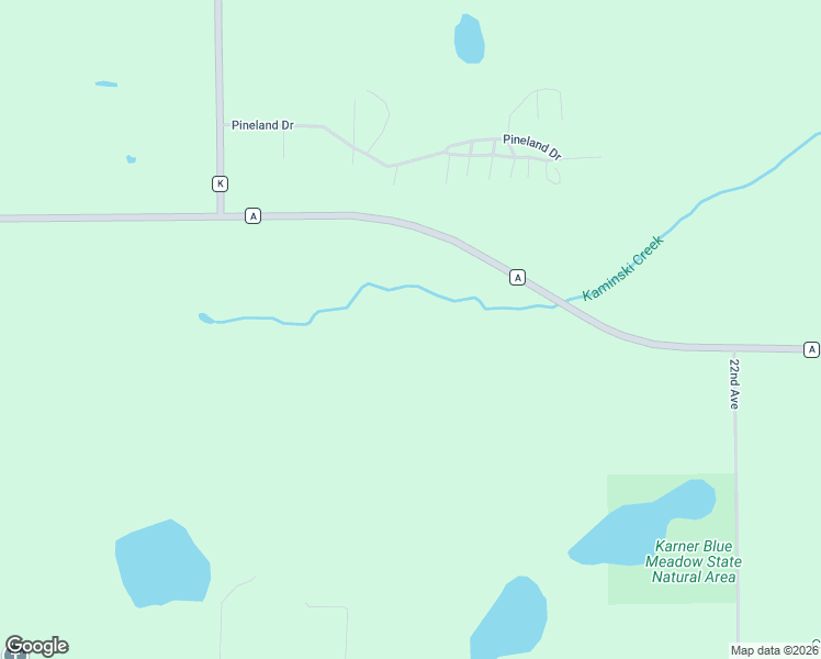 map of restaurants, bars, coffee shops, grocery stores, and more near W6405 County Road A in Wild Rose