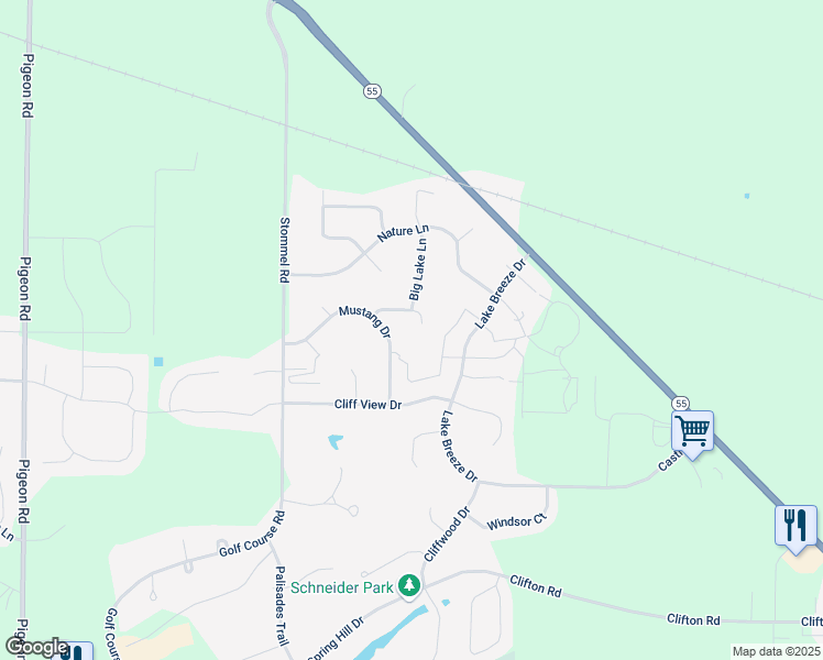 map of restaurants, bars, coffee shops, grocery stores, and more near N8134 Wild Wings Court in Sherwood