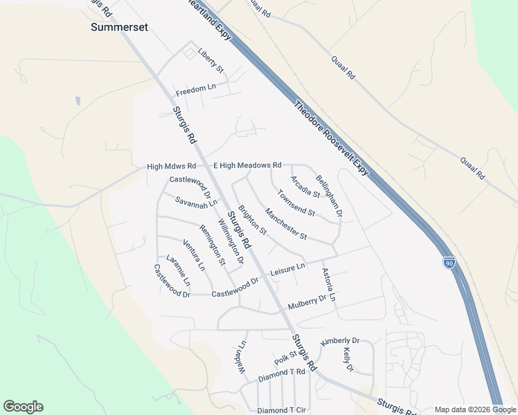map of restaurants, bars, coffee shops, grocery stores, and more near 7270 Manchester Street in Summerset