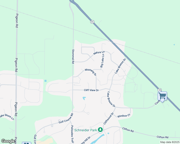 map of restaurants, bars, coffee shops, grocery stores, and more near W4842 Mustang Drive in Sherwood