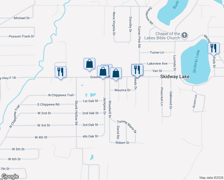 map of restaurants, bars, coffee shops, grocery stores, and more near 5200-5324 Cottage Grove Dr in Prescott