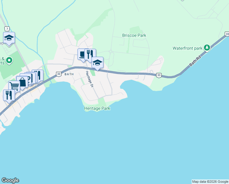 map of restaurants, bars, coffee shops, grocery stores, and more near 73 Windermere Boulevard in Bath