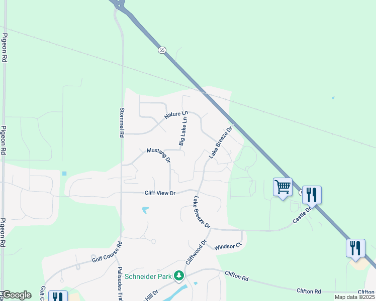 map of restaurants, bars, coffee shops, grocery stores, and more near N8134 Wild Wings Ct in Sherwood