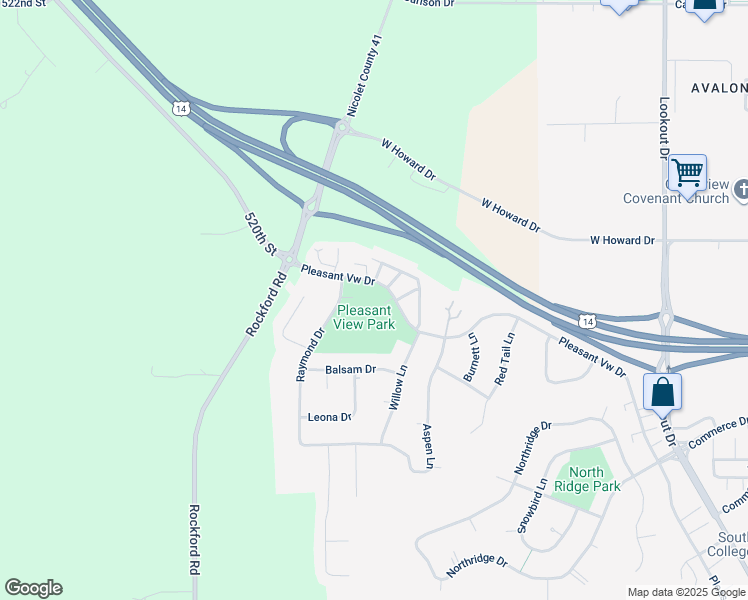 map of restaurants, bars, coffee shops, grocery stores, and more near 19 Raymond Court in North Mankato