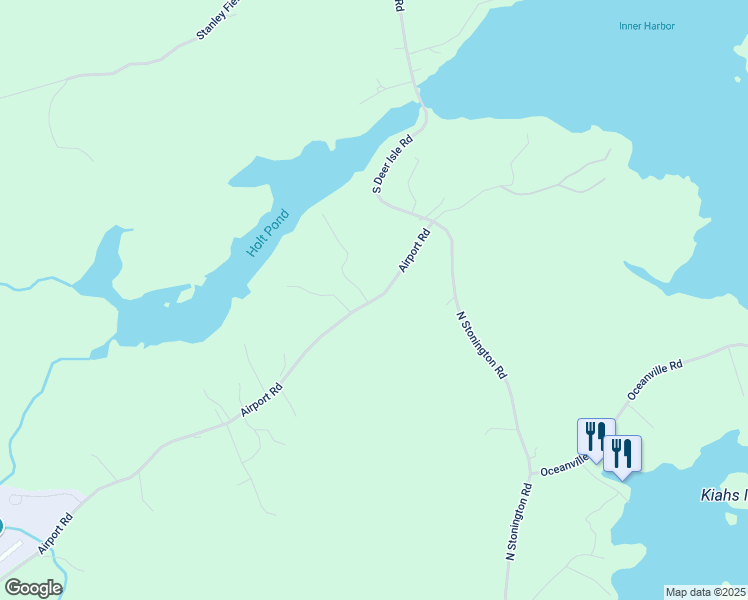 map of restaurants, bars, coffee shops, grocery stores, and more near 407 Airport Road in Stonington