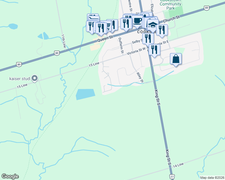 map of restaurants, bars, coffee shops, grocery stores, and more near 86 Copeland Crescent in Innisfil