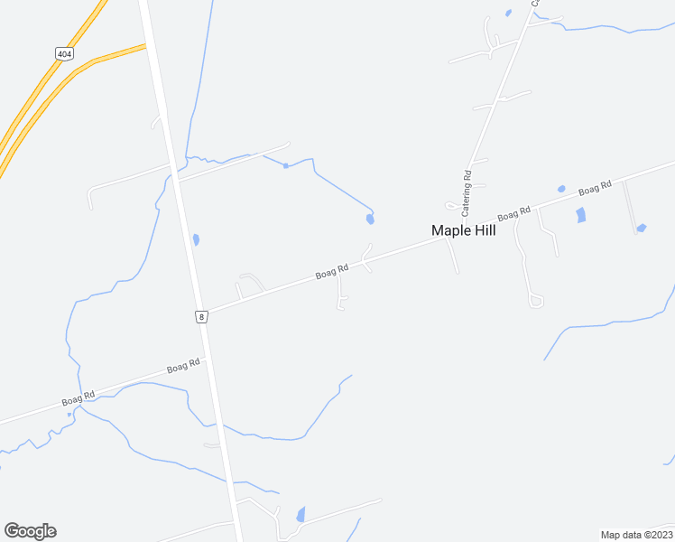 map of restaurants, bars, coffee shops, grocery stores, and more near 2423 Boag Road in East Gwillimbury