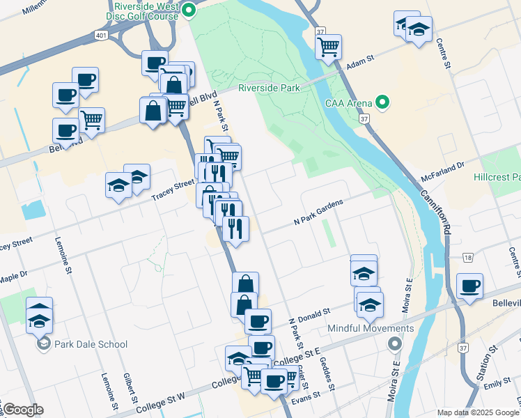 map of restaurants, bars, coffee shops, grocery stores, and more near 8 Marsh Drive in Belleville