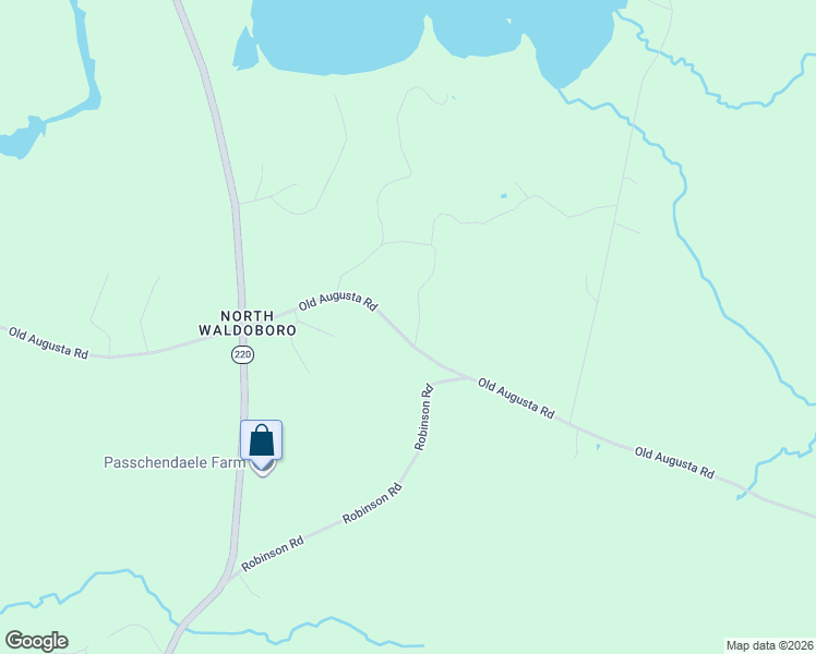 map of restaurants, bars, coffee shops, grocery stores, and more near 1409-1515 Old Augusta Road in Waldoboro