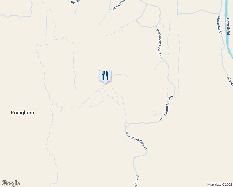 map of restaurants, bars, coffee shops, grocery stores, and more near 65710 Adventure Court in Bend