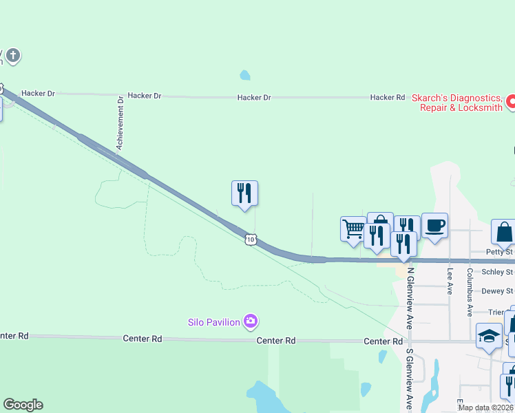 map of restaurants, bars, coffee shops, grocery stores, and more near 714 West Ryan Street in Brillion
