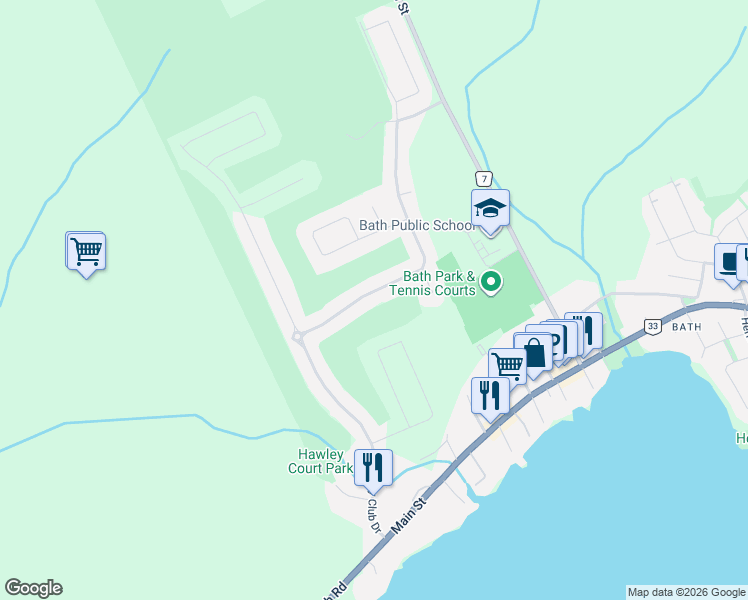 map of restaurants, bars, coffee shops, grocery stores, and more near 80 Abbey Dawn Drive in Loyalist
