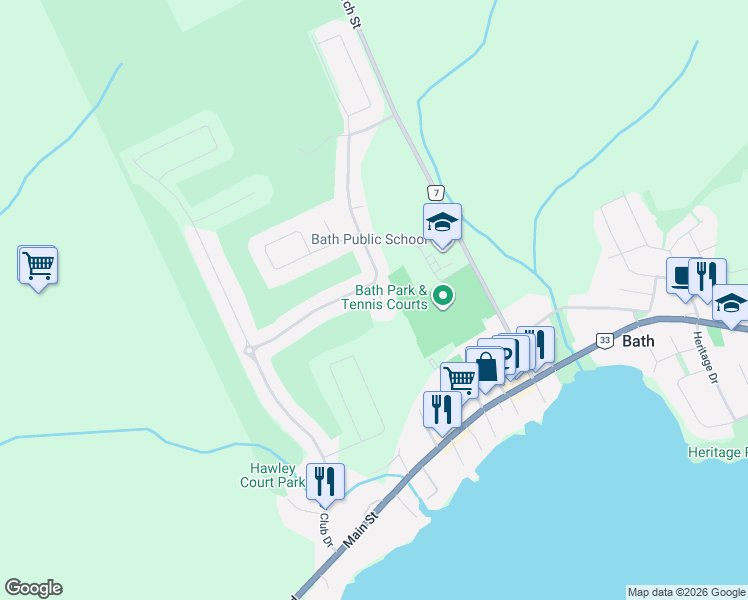 map of restaurants, bars, coffee shops, grocery stores, and more near 8 Empire Court in Bath