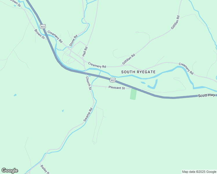 map of restaurants, bars, coffee shops, grocery stores, and more near Pleasant Street in Ryegate